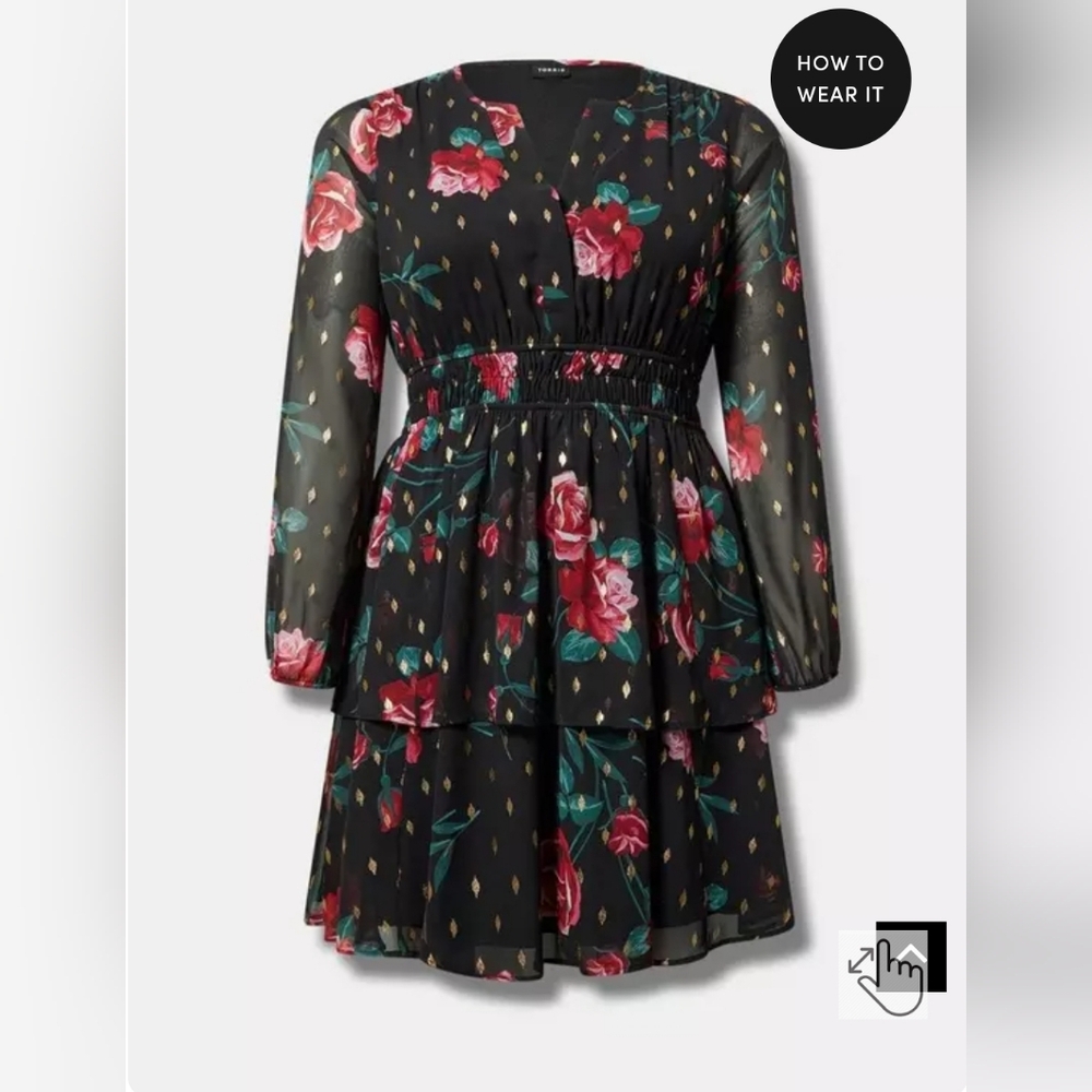 Mini Blouson Sleeve Skater Dress